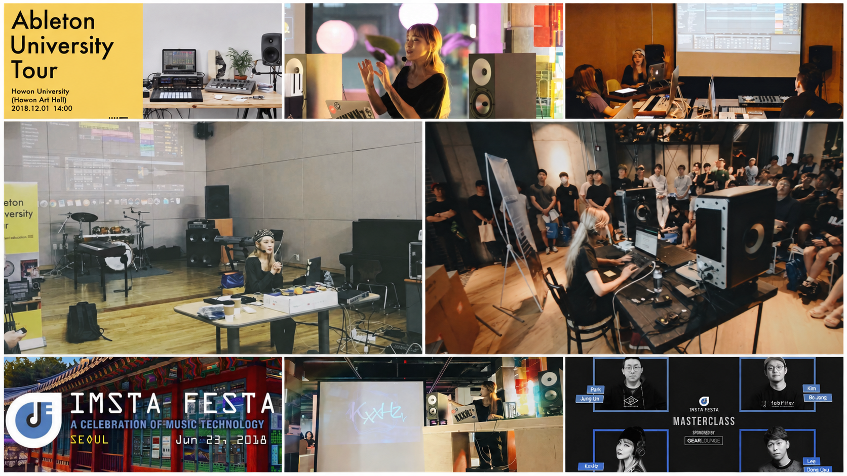 KxxHz teaching Ableton workshops, university seminars and IMSTA FESTA masterclasses